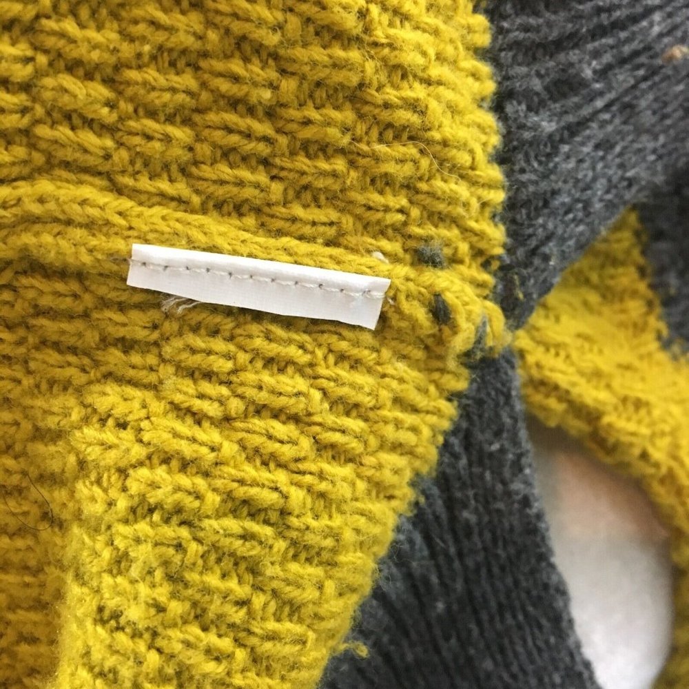 Grey and Yellow Striped Madewell Pullover Sweater Crew Neck Long Sleeves Size S - Picture 6 of 6